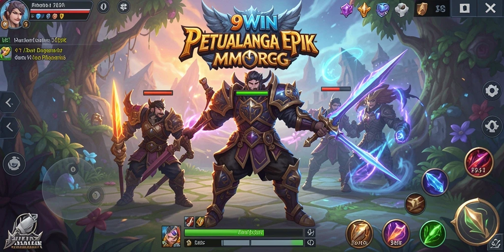 Tampilan gameplay <strong>9WIN</strong> yang epik dan dinamis di dunia MMORPG.