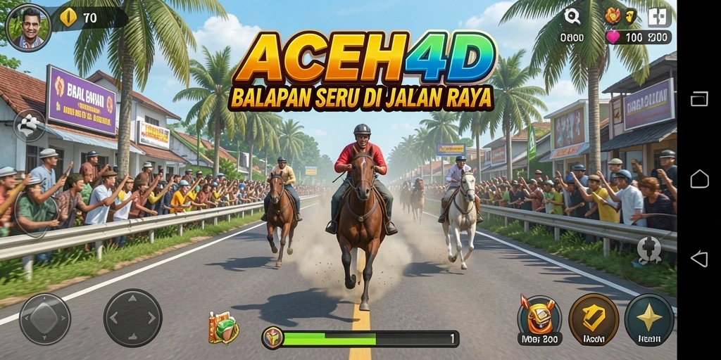 Tampilan gameplay ACEH4D yang mengasyikkan dengan balapan mendebarkan.