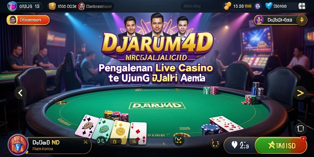 Screenshot DJARUM4D menampilkan dealer profesional dalam permainan live casino yang seru.