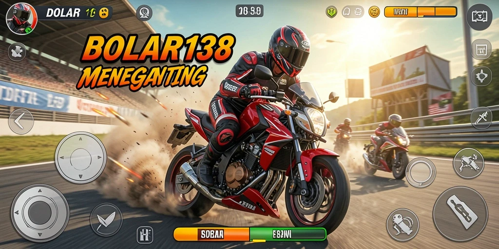 Screenshot gameplay DOLAR138 menampilkan kecepatan tinggi dan keseruan balapan motor.