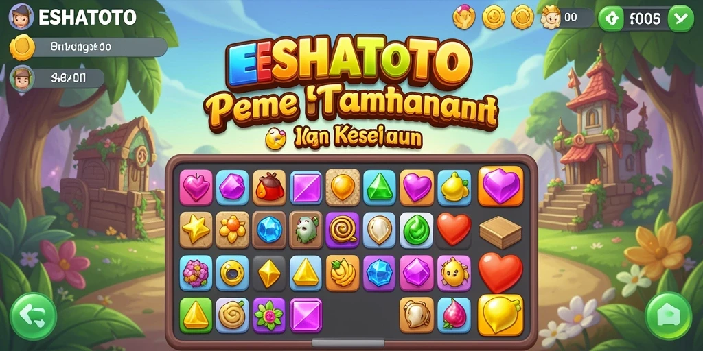 Tampilan gameplay seru ESHATOTO saat mencocokkan blok warna-warni.