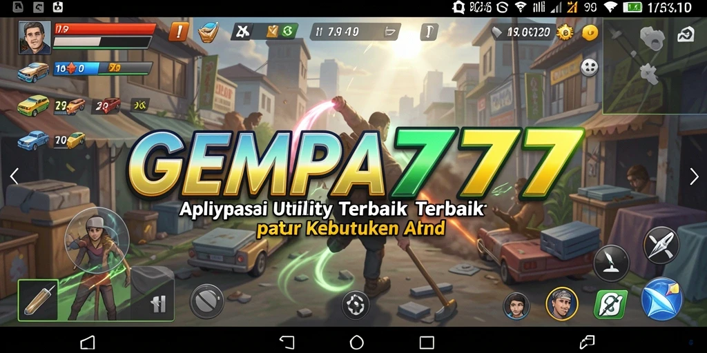 Tampilan utama GEMPA777 dengan berbagai fitur Utility.