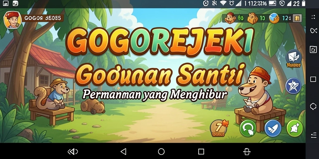 Screenshot GOGOREJEKI menampilkan berbagai karakter dan level menarik.