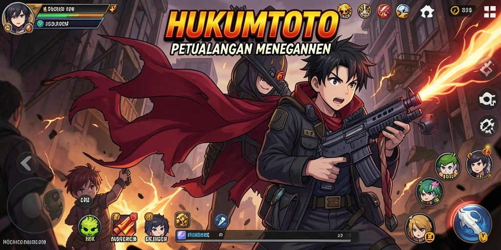 Tampilan gameplay menegangkan di dunia Anime HUKUMTOTO.