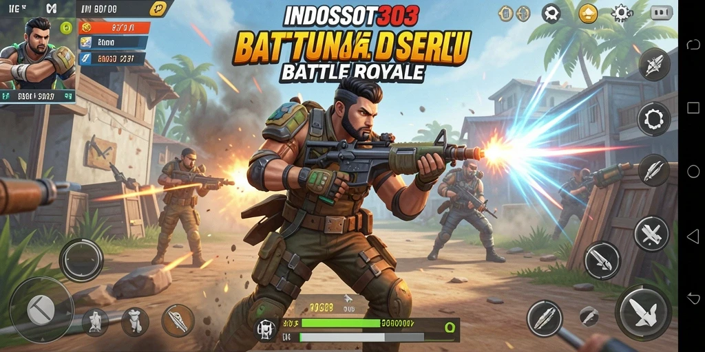 Gameplay seru di medan tempur <strong>INDOSLOT303</strong> dengan pertempuran Battle Royale.