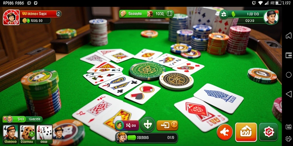 Screenshot gameplay Gaple yang seru dan interaktif di RP886.