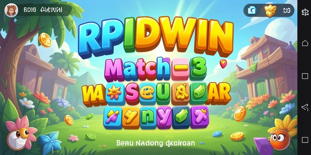 Screenshot gameplay RPIDWIN menampilkan aksi mencocokkan item yang seru.