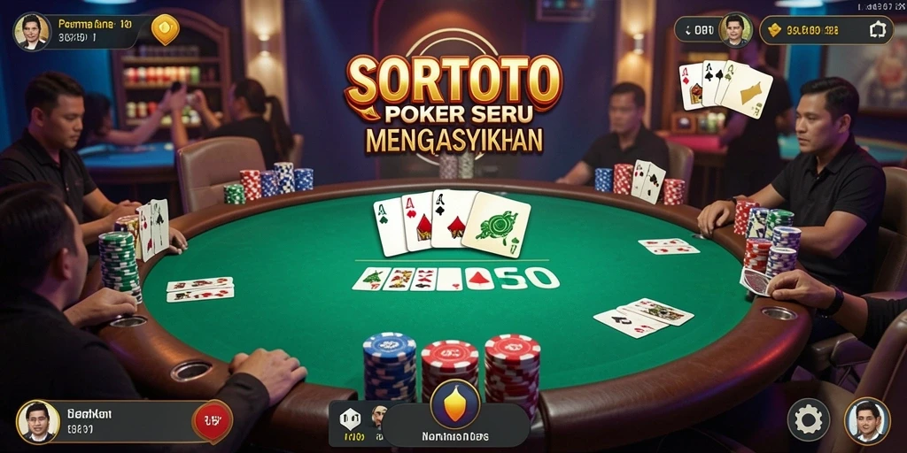 Gameplay seru SORTOTO yang menampilkan aksi poker menegangkan.